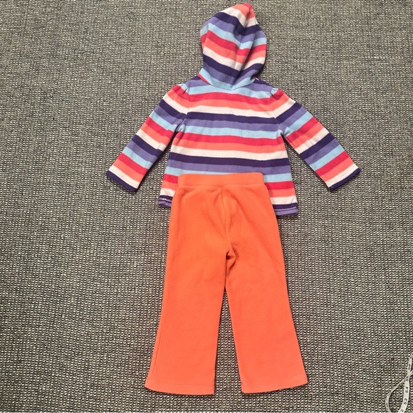The Children's Place Colorful Striped Hoodie and Orange Pants - Picture 6 of 6
